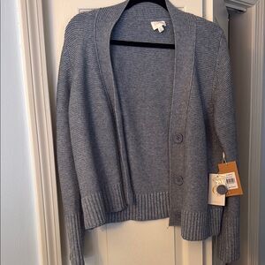 Cyrus Blue Cardigan with Open Front and Full Length Sleeves